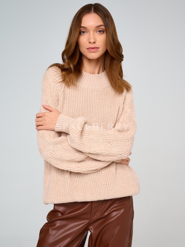 Женский вязаный свитер оверсайз, джемпер